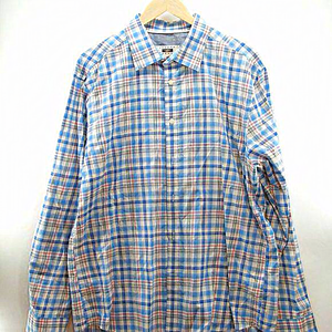 JOSEPH ABBOUD |‎ Men’s Blue & White Check Plaid button up 100% Cotton XL
